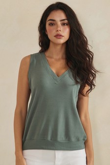 ETA 04/02/26 - LuxeAir Ribbed Relaxed V-Neck Tank Top style 4