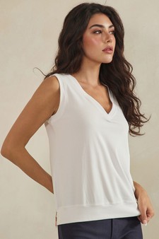 ETA 04/09/26 - LuxeAir Ribbed Relaxed V-Neck Tank Top style 3