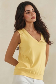 ETA 04/02/26 - LuxeAir Ribbed Relaxed V-Neck Tank Top style 3