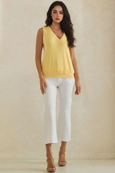ETA 04/02/26 - LuxeAir Ribbed Relaxed V-Neck Tank Top style 5
