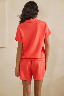 ETA 04/10/26 - Relaxed Thin Modal Scuba Collared Top and Shorts Set style 2