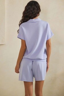 ETA 04/10/26 - Relaxed Thin Modal Scuba Collared Top and Shorts Set style 2