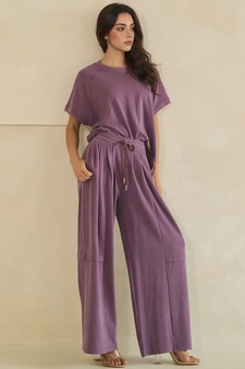 ETA 05/28/26 - Relaxed Soft Stretch Top and Wide-Leg Pant Set style 5