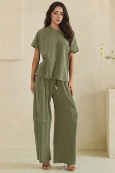 ETA 05/28/26 - Relaxed Soft Stretch Top and Wide-Leg Pant Set