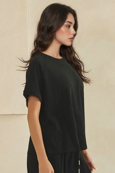ETA 05/22/26 - Relaxed Crew Neck Raglan Style Short Sleeve Top style 3
