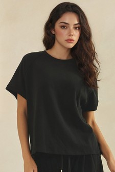 ETA 05/22/26 - Relaxed Crew Neck Raglan Style Short Sleeve Top