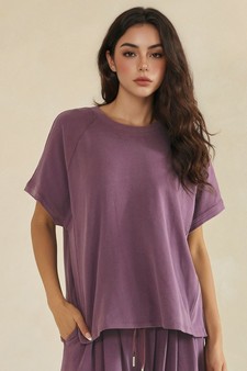 ETA 05/22/26 - Relaxed Crew Neck Raglan Style Short Sleeve Top style 4