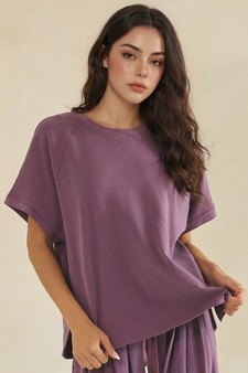 ETA 05/22/26 - Relaxed Crew Neck Raglan Style Short Sleeve Top