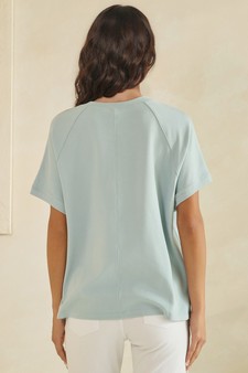Relaxed Crew Neck Raglan Style Short Sleeve Top style 2