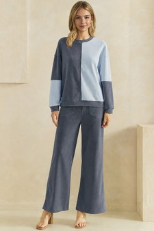 ETA 08/10/26 - Raw Edge Colorblock Soft Corduroy Relaxed Set