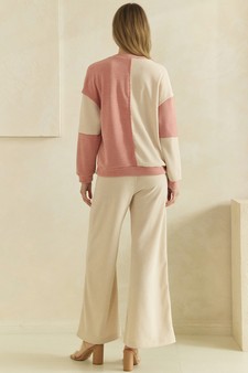 ETA 08/10/26 - Raw Edge Colorblock Soft Corduroy Relaxed Set (XL only) style 2