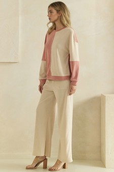 ETA 08/10/26 - Raw Edge Colorblock Soft Corduroy Relaxed Set (XL only) style 3