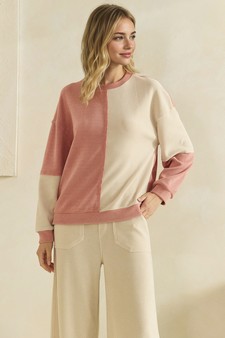 ETA 08/10/26 - Raw Edge Colorblock Soft Corduroy Relaxed Set (XL only) style 4