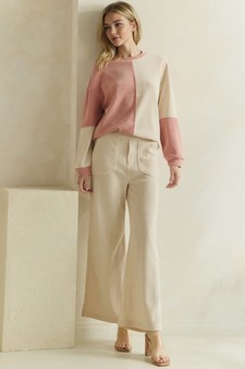ETA 08/10/26 - Raw Edge Colorblock Soft Corduroy Relaxed Set (XL only) style 5