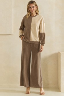 ETA 08/10/26 - Raw Edge Colorblock Soft Corduroy Relaxed Set