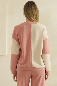 ETA 08/10/26 - Raw Edge Colorblock Soft Corduroy Relaxed Pullover style 2