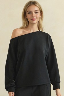 ETA 09/04/26 - Sofie Soft Draped Off The Shoulder Pullover Top style 4