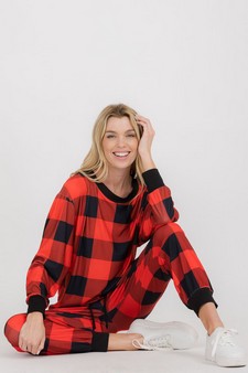 Women’s Decked Out In Plaid Christmas Loungewear Set