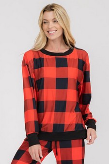 Women’s Decked Out In Plaid Christmas Loungewear Top