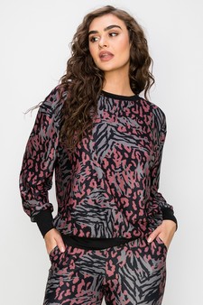 Women’s Cheetah Meets Zebra Long Sleeve Top