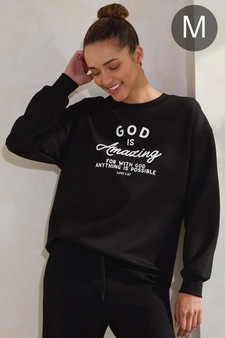 Women's God Is Amazing Ultra Comfy Pullover Sweatshirt (Open Pack)