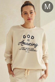 Women's God Is Amazing Ultra Comfy Pullover Sweatshirt (Open Pack)