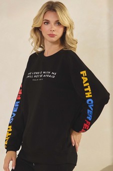 ETA 07/10/25 - Women's Faith Over Fear Ultra Comfy Pullover Sweatshirt (Open Pack) style 2