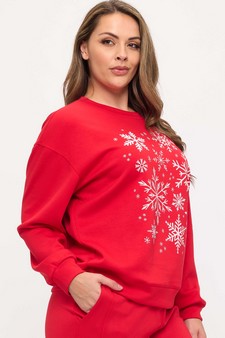 Women's SnowFlake Wonderland UltraComfy Graphic Pullover Sweatshirt (Open Pack) style 3