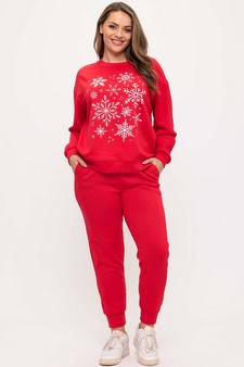 Women's SnowFlake Wonderland UltraComfy Graphic Pullover Sweatshirt (Open Pack) style 5