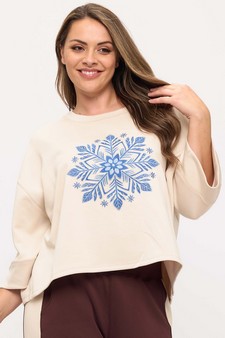 Women's Artic Snowflake Embroidered UltraComfy Top (Open Pack) style 4