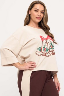 Women's Jingle Boots UltraComfy Graphic Top (Open Pack) style 3