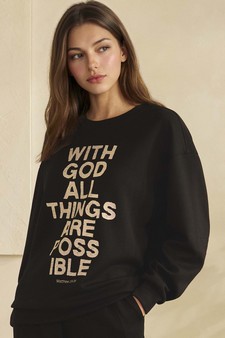 ETA 01/01/26 - Women's With God all Things are possible Ultra Comfy Pullover Sweatshirt (Open Pack) style 3