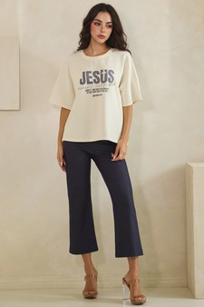 Jesus Walks with Me Thin Modal Graphic Relaxed Tee (Open Pack) style 5