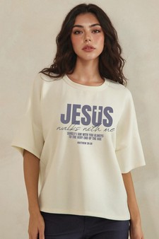 ETA 04/30/26 Jesus Walks with Me Thin Modal Graphic Relaxed Tee (Open Pack)