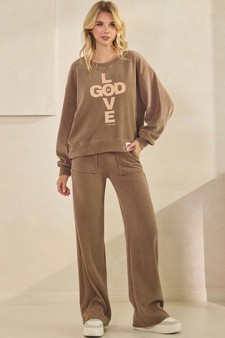 ETA 10/04/25 Women's God Is Love Corduroy Pullover Graphic Sweatshirt (Open Pack) style 5
