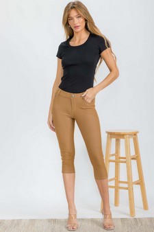 Women's Cotton Rib U-neck Short Sleeve T-shirt style 5