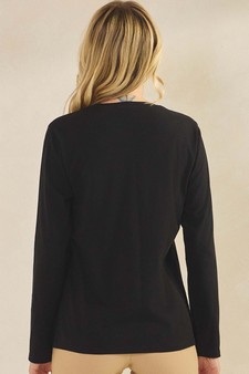 Women's Soft Touch Long Sleeve Crewneck Cotton Top style 2