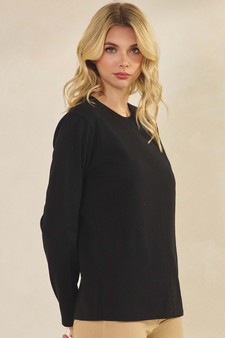 Women's Soft Touch Long Sleeve Crewneck Cotton Top style 3