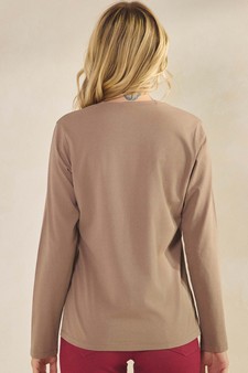Women's Soft Touch Long Sleeve Crewneck Cotton Top style 2