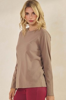 Women's Soft Touch Long Sleeve Crewneck Cotton Top style 3