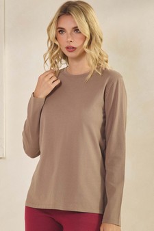 Women's Soft Touch Long Sleeve Crewneck Cotton Top style 4