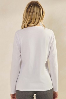 Women's Soft Touch Long Sleeve Crewneck Cotton Top style 2