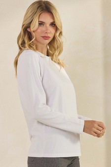 Women's Soft Touch Long Sleeve Crewneck Cotton Top style 3