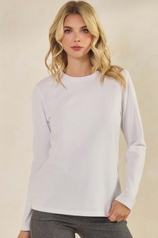 Women's Soft Touch Long Sleeve Crewneck Cotton Top style 4
