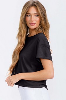 Women's The Essential Raw Edge Short Tee style 3