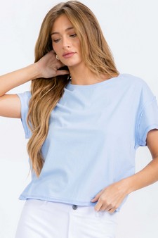 Women's The Essential Raw Edge Short Tee style 4