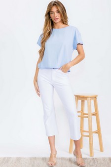 Women's The Essential Raw Edge Short Tee style 5