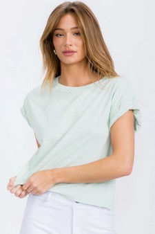 Women's The Essential Raw Edge Short Tee style 4