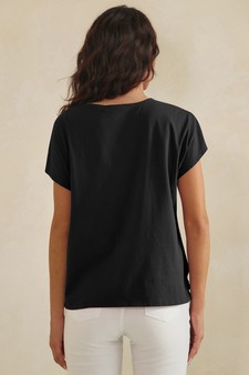 Split Neck Button Accent Premium Cotton Top style 2