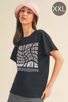 God Is With Us Graphic Cotton T-Shirt (XXL only)